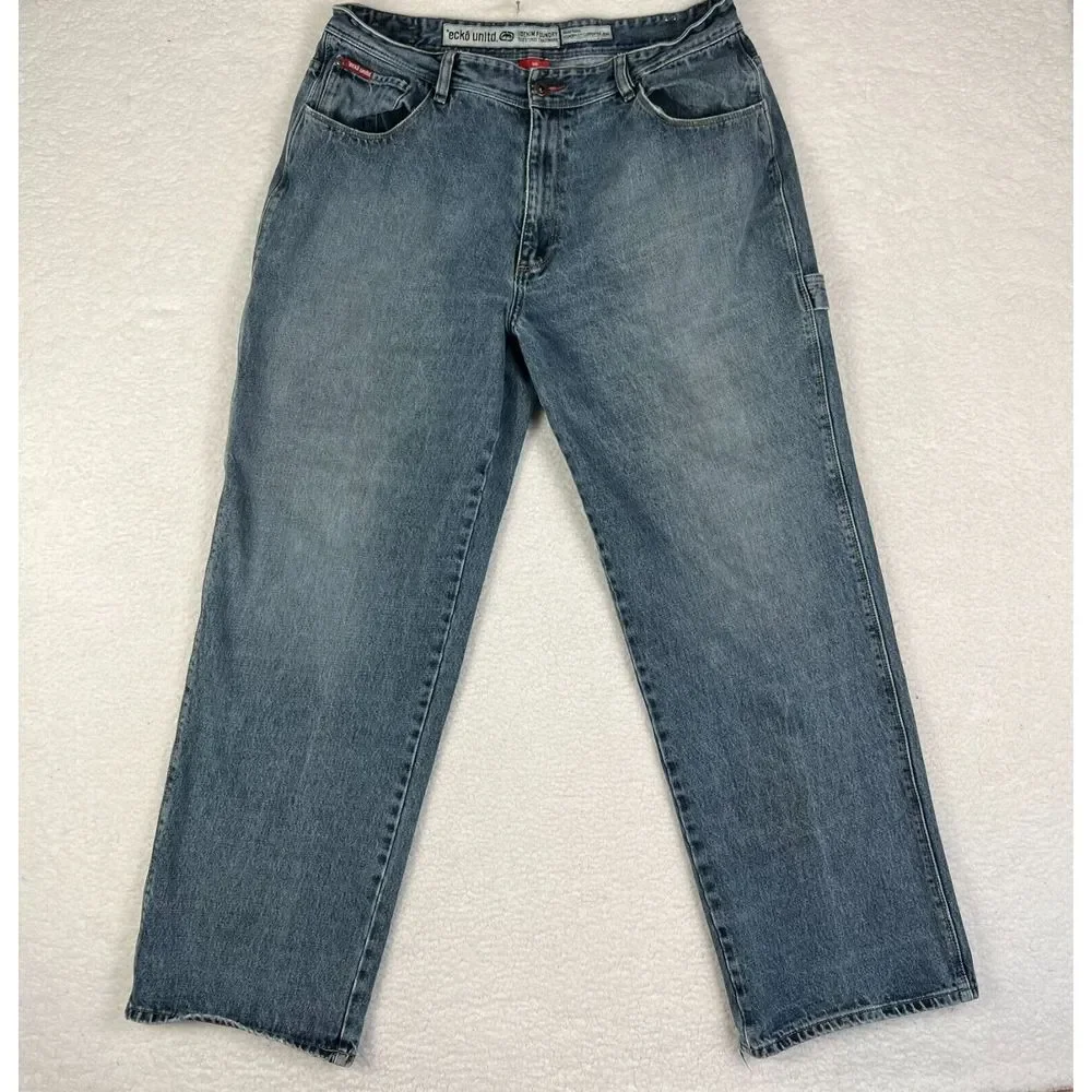 Ecko Unltd Jeans Mens Sz 36 Carpenter Wide Leg Hip Hop Baggy 90s Skater Y2K‎